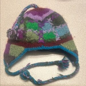 Nepal wool winter hat, patchwork